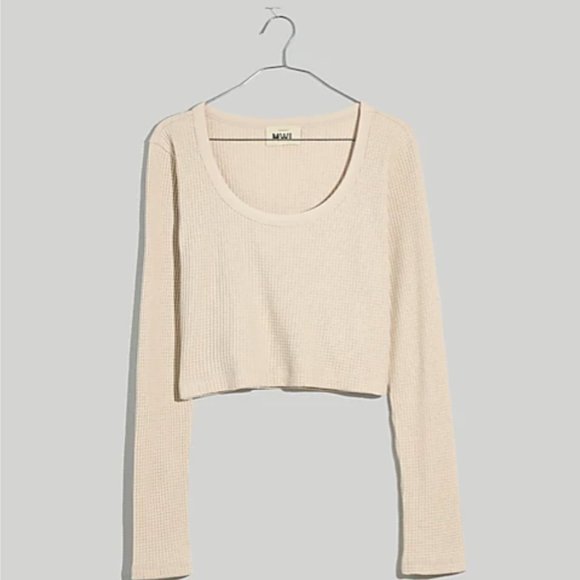 Madewell MWL Waffle Long-Sleeve Crop Tee - Size Medium - Fantastic Condition - Picture 5 of 5